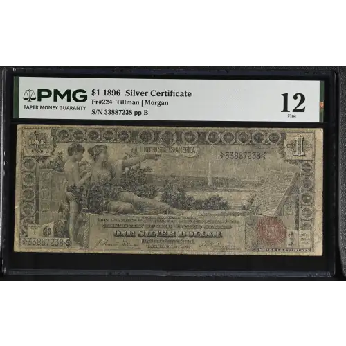 $1 1896 Small Red with rays Silver Certificates 224 (2)