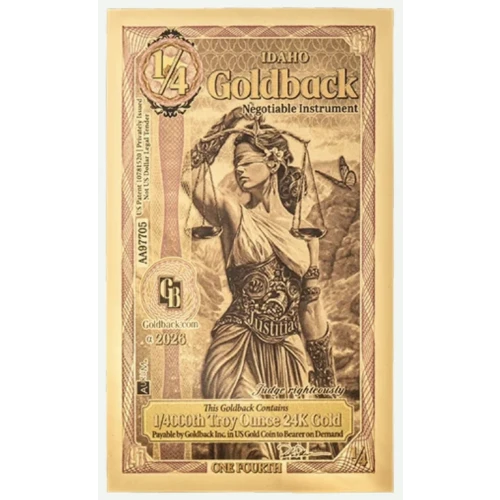 1/4 Goldback 1/4000th oz Aurum Gold Note (24k) Any State