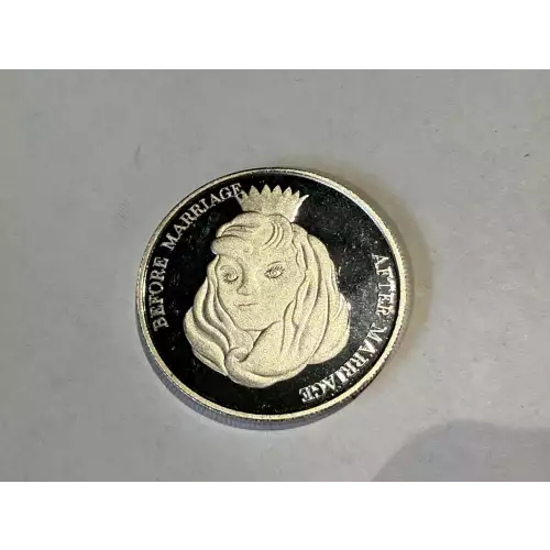 1 oz .999 Fine Silver Round Before and After Marriage (3)