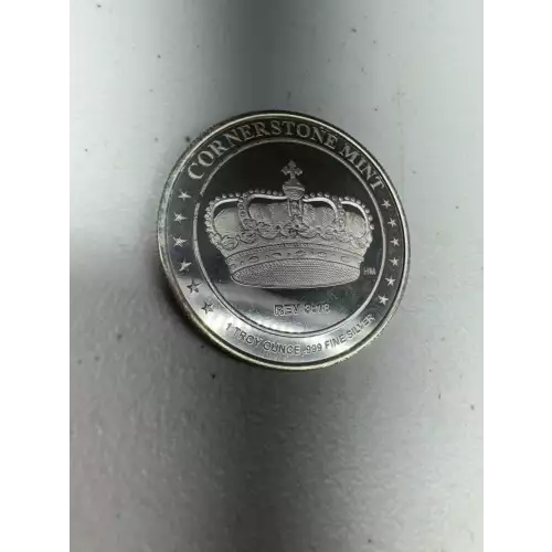 1 oz 999 Fine Silver Round Crown Lion Haggai 2:8 Revelation 3:18 Cornerstone