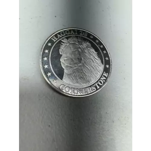 1 oz 999 Fine Silver Round Crown Lion Haggai 2:8 Revelation 3:18 Cornerstone (2)