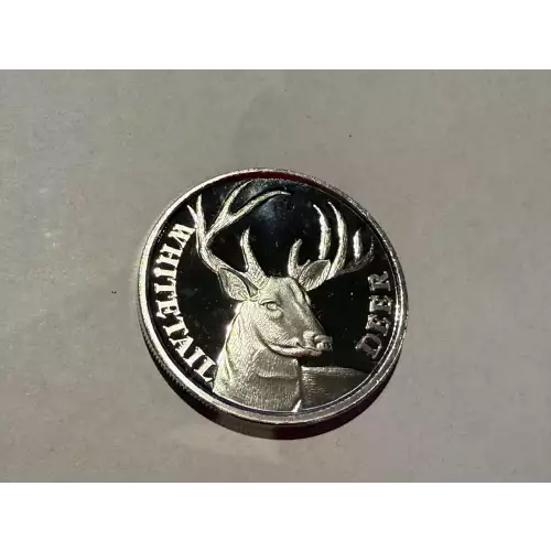 1 oz .999 Fine Silver Round Engrave-able Whitetail Deer Hunting