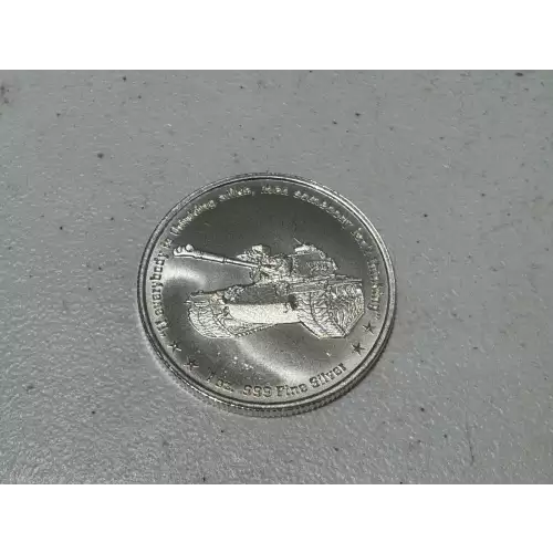 1 oz .999 Fine Silver Round General George Patton War Tank (2)