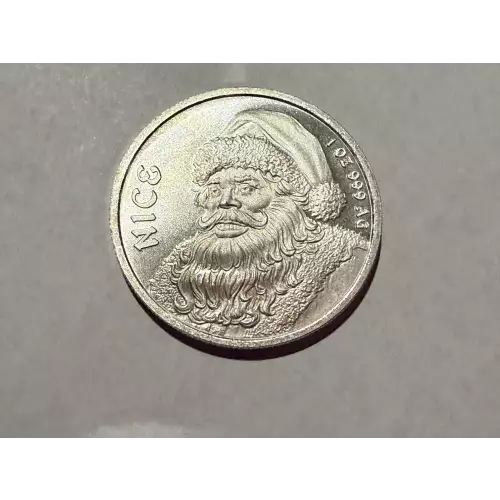 1 oz .999 Fine Silver Round Santa Krampus Naughty Nice