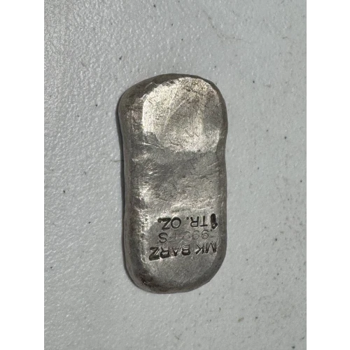 1 oz .999 Fine Silver Treasure Bar MK BARZ & Bullion Skull Pirate (2)