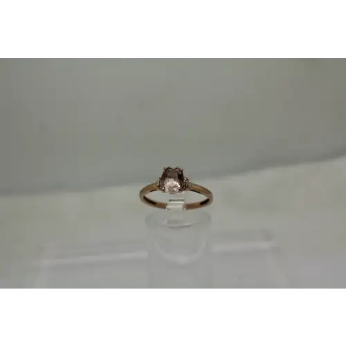 10k R.G. 1.0ct MORGANITE & DIAMOND accent ring size 8.25