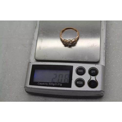 10k R.G. .30ctw DIAMOND 3 HEART ring size 6.5