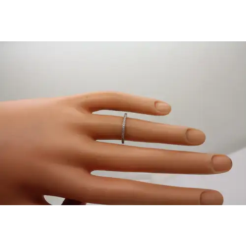 10k W.G. .14ctw DIAMOND ANNIVERSARY BAND ring size 4.75 # (2)