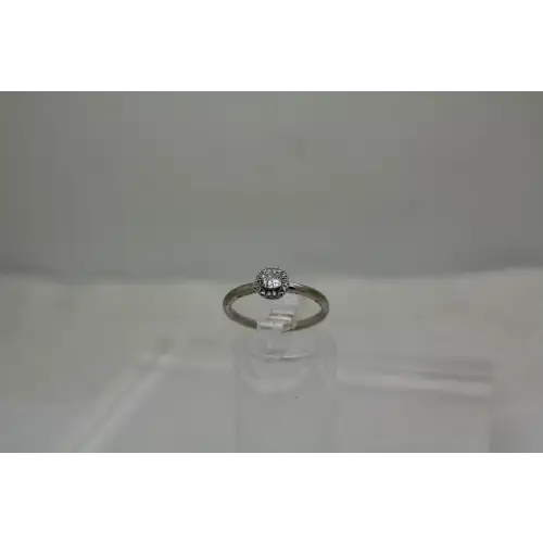 10k W.G. .40ctw Cushion Cut DIAMOND HALO ring size 6 (3)
