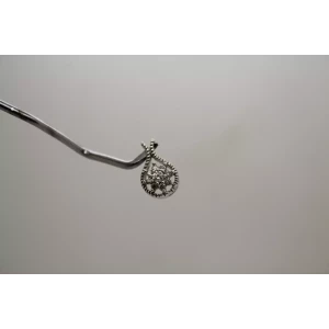 10k White Gold .15ctw DIAMOND FLOWER TEARDROP DESIGN pendant