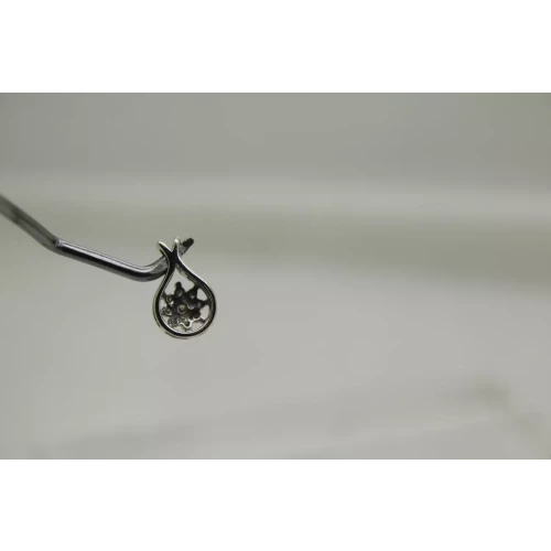 10k White Gold .15ctw DIAMOND FLOWER TEARDROP DESIGN pendant