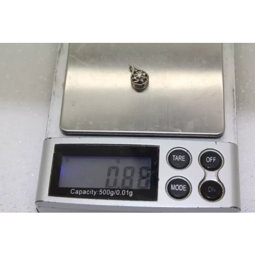 10k White Gold .15ctw DIAMOND FLOWER TEARDROP DESIGN pendant