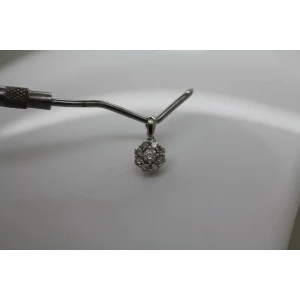 10k White Gold .33ctw DIAMOND FLOWER DESIGN pendant