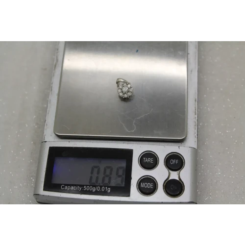 10k White Gold .33ctw DIAMOND FLOWER DESIGN pendant