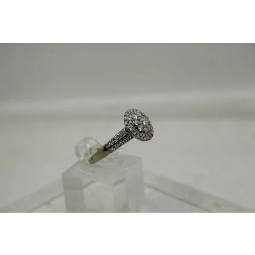 10k White Gold .66ctw DIAMOND DOUBLE HALO ring size 6.75