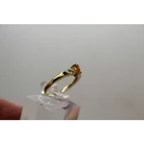10k Yellow Gold CITRINE & DIAMOND accent SWIRL BAND ring size 7
