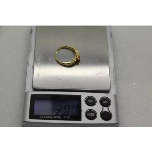 10k Yellow Gold CITRINE & DIAMOND accent SWIRL BAND ring size 7