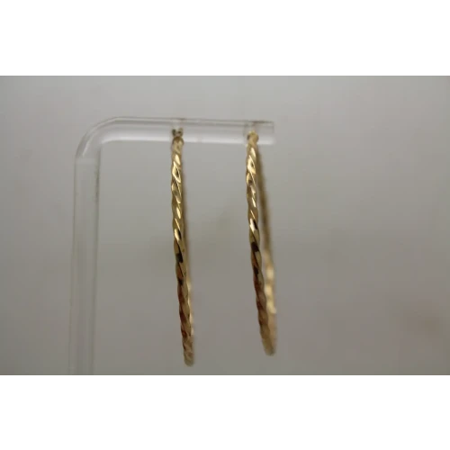 10k Yellow Gold TWIST DESIGN LARGE HOOP earrings 1.5g