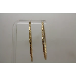 10k Yellow Gold TWIST DESIGN LARGE HOOP earrings 1.5g