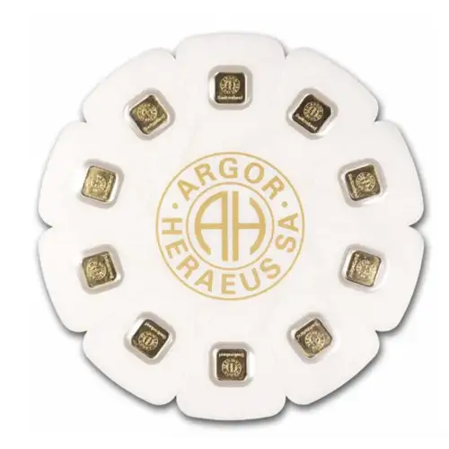 10x 1 gram Gold Bar - Argor-Heraeus Goldseed (In Assay)