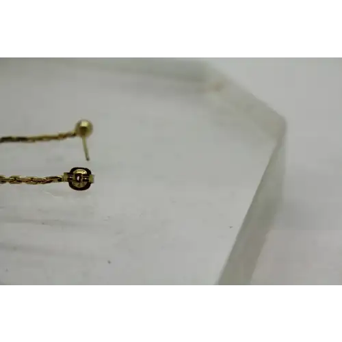 14k GOLD FILLED FLEXIBLE CHAIN LINK DESIGN HOOP earrings