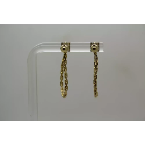 14k Gold Filled FLEXIBLE CHAIN LINK DESIGN HOOP STYLE earrings