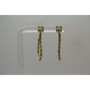14k Gold Filled FLEXIBLE CHAIN LINK DESIGN HOOP STYLE earrings