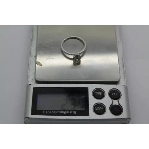 14k W.G. 1.5ct OVAL DIAMOND, 2.00cttw HIDDEN HALO ring size 7