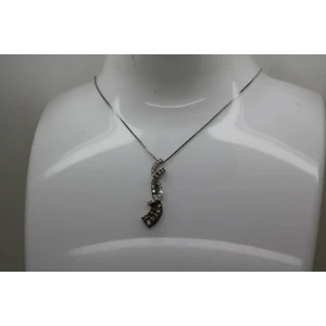 14k W.G. .40ctw BROWN & WHITE DIAMOND FANCY pendant necklace 18