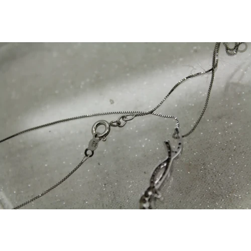 14k W.G. .40ctw BROWN & WHITE DIAMOND FANCY pendant necklace 18