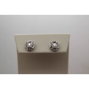 14k White Gold .40ctw DIAMOND HALO LOOK STUD STYLE earrings