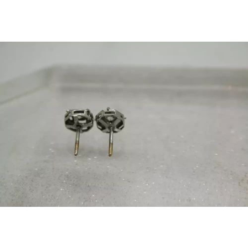 14k White Gold .40ctw DIAMOND HALO LOOK STUD STYLE earrings