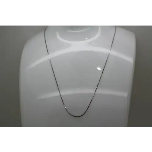 14k White Gold .5mm BOX CHAIN NECKLACE 18