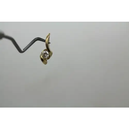 14k Yellow Gold .25ct DIAMOND TWIST DESIGN pendant #