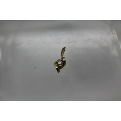 14k Yellow Gold .25ct DIAMOND TWIST DESIGN pendant #