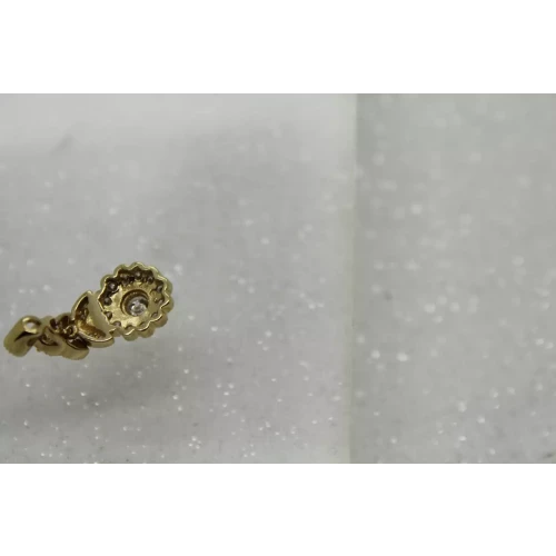14k Yellow Gold .40ctw DIAMOND HINGED DESIGN FLOWER pendant