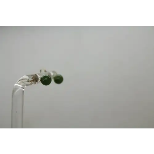 14k Yellow Gold 5mm ROUND JADE STUD earrings