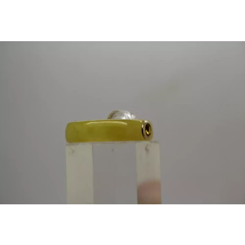 14k Yellow Gold Bezel set CITIRINE & YELLOW JADE band  size 10