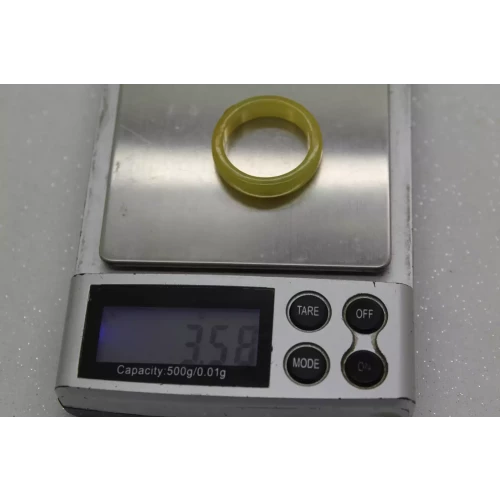 14k Yellow Gold Bezel set CITIRINE & YELLOW JADE band  size 10