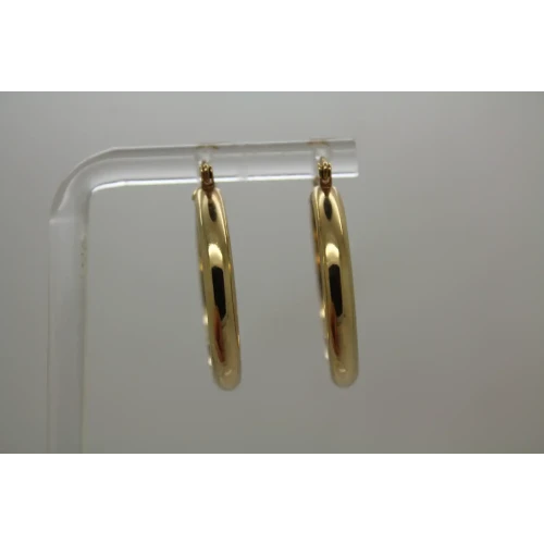 14k Yellow Gold MEDIUM HOLLOW HOOP earrings 1 1/8