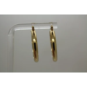14k Yellow Gold MEDIUM HOLLOW HOOP earrings 1 1/8