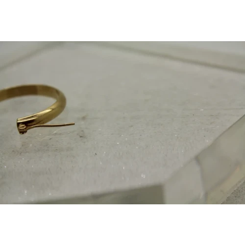 14k Yellow Gold MEDIUM HOLLOW HOOP earrings 1 1/8