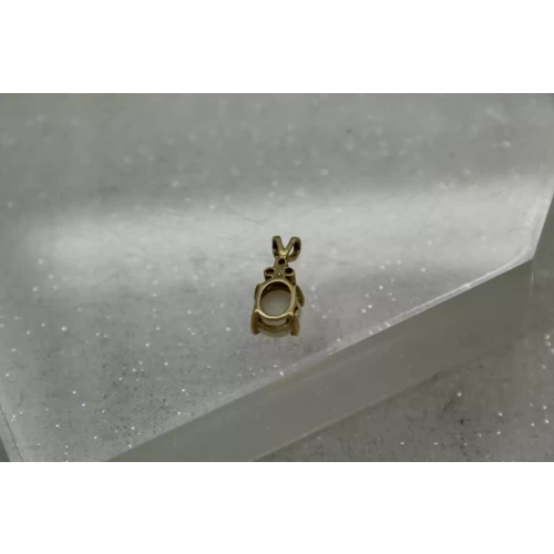14k Yellow Gold OPAL SOLITAIRE w/ DIAMOND acc. OVAL pendant
