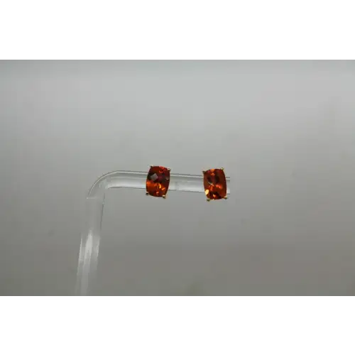 14k Yellow Gold ORANGE TOPAZ STUD earrings