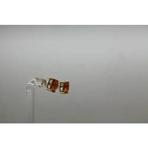 14k Yellow Gold ORANGE TOPAZ STUD earrings