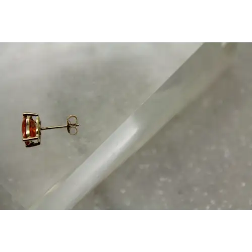 14k Yellow Gold ORANGE TOPAZ STUD earrings