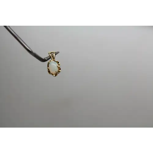 14k Yellow Gold Oval Cut OPAL PENDANT , Petite #