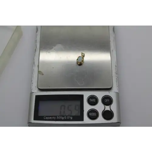 14k Yellow Gold Oval Cut OPAL PENDANT , Petite #