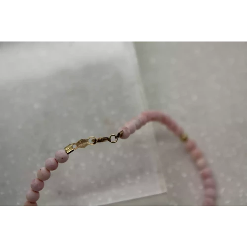 14k Y.G. ANGEL SKIN CORL & GOLD BEADED bracelet 7