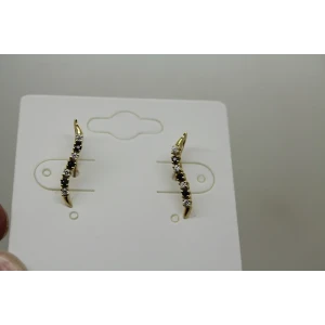14k Y.G. BLUE TOPAZ & WHITE STONE CLIMBER earrings